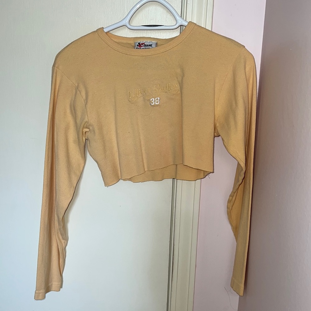 orange long sleeve vintage crop